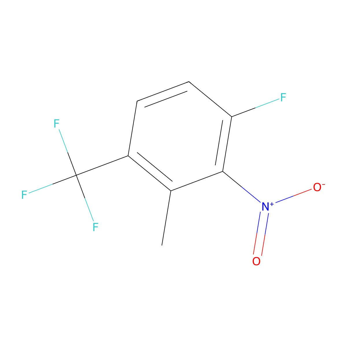 1-Fluoro-3-methyl-2-nitro-4-(trifluoromethyl)benzene molecular structure, CAS 1807069-69-7