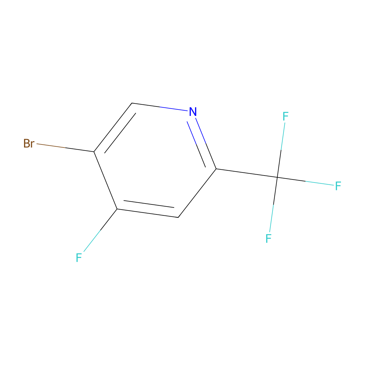 5-Bromo-4-fluoro-2-(trifluoromethyl)pyridine molecular structure, CAS 1807069-99-3