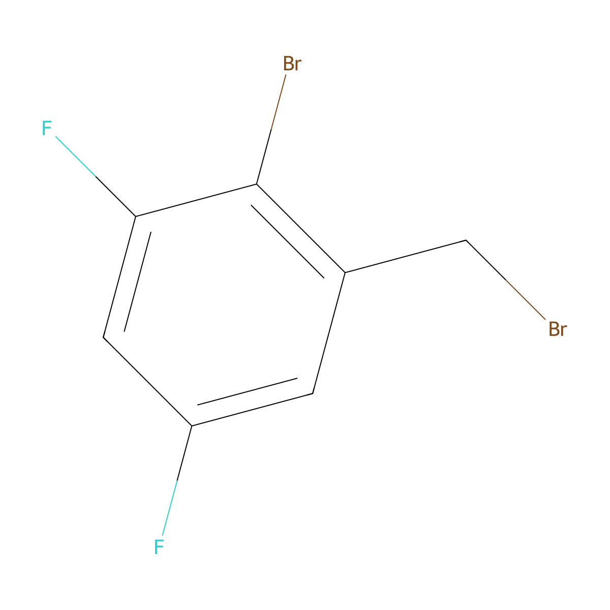 2-Bromo-1-(bromomethyl)-3,5-difluorobenzene molecular structure, CAS 1807071-26-6