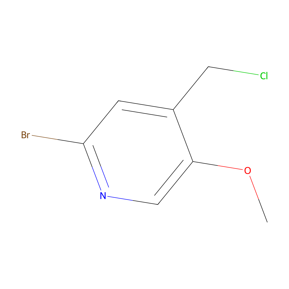 2-Bromo-4-(chloromethyl)-5-methoxypyridine molecular structure, CAS 1807072-24-7