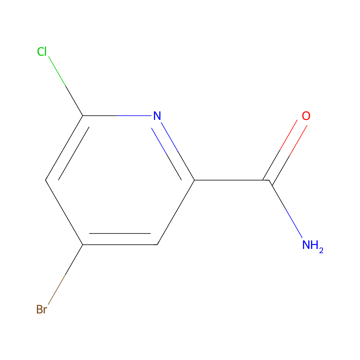 4-Bromo-6-chloropicolinamide molecular structure, CAS 1807072-80-5