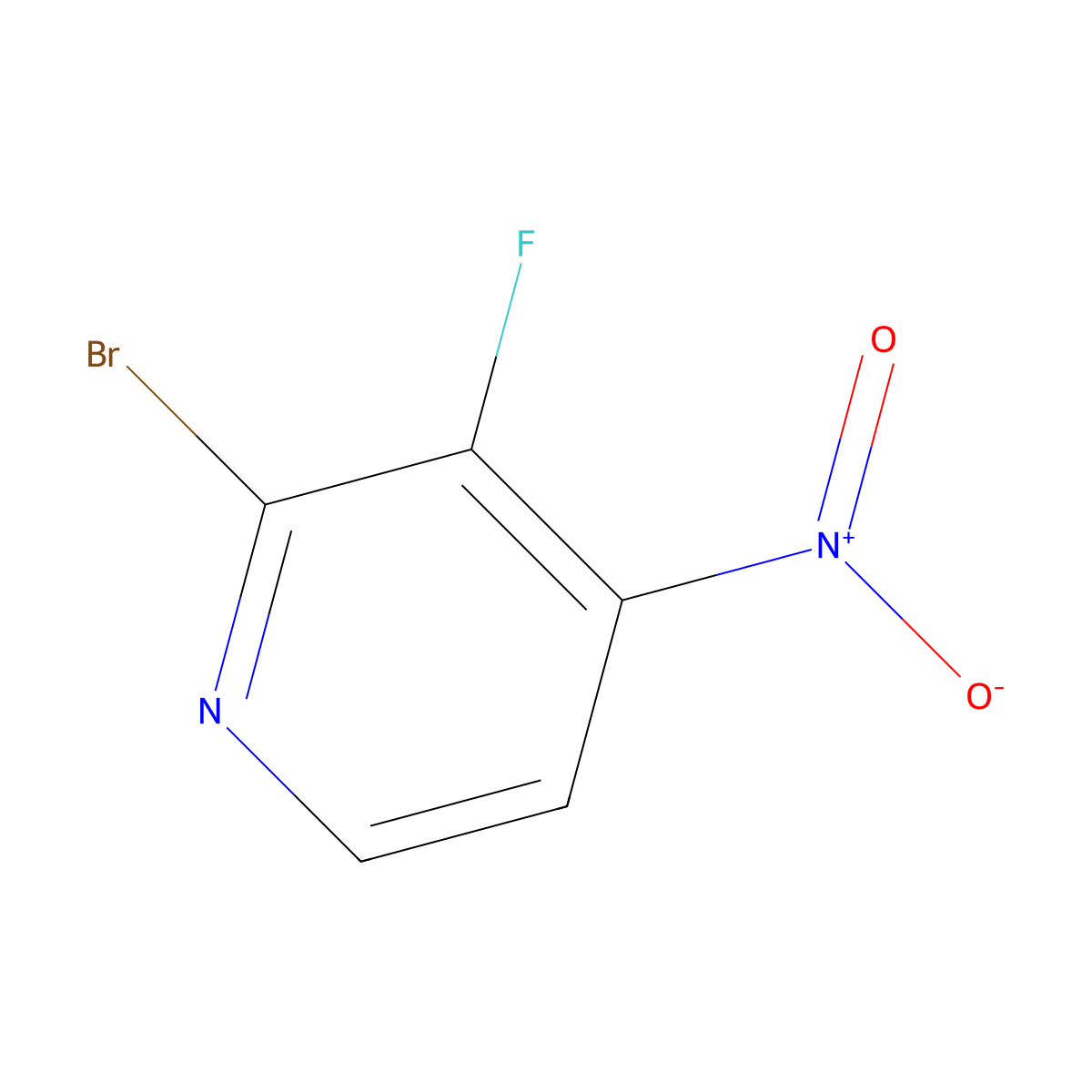 2-Bromo-3-fluoro-4-nitropyridine molecular structure, CAS 1807072-92-9