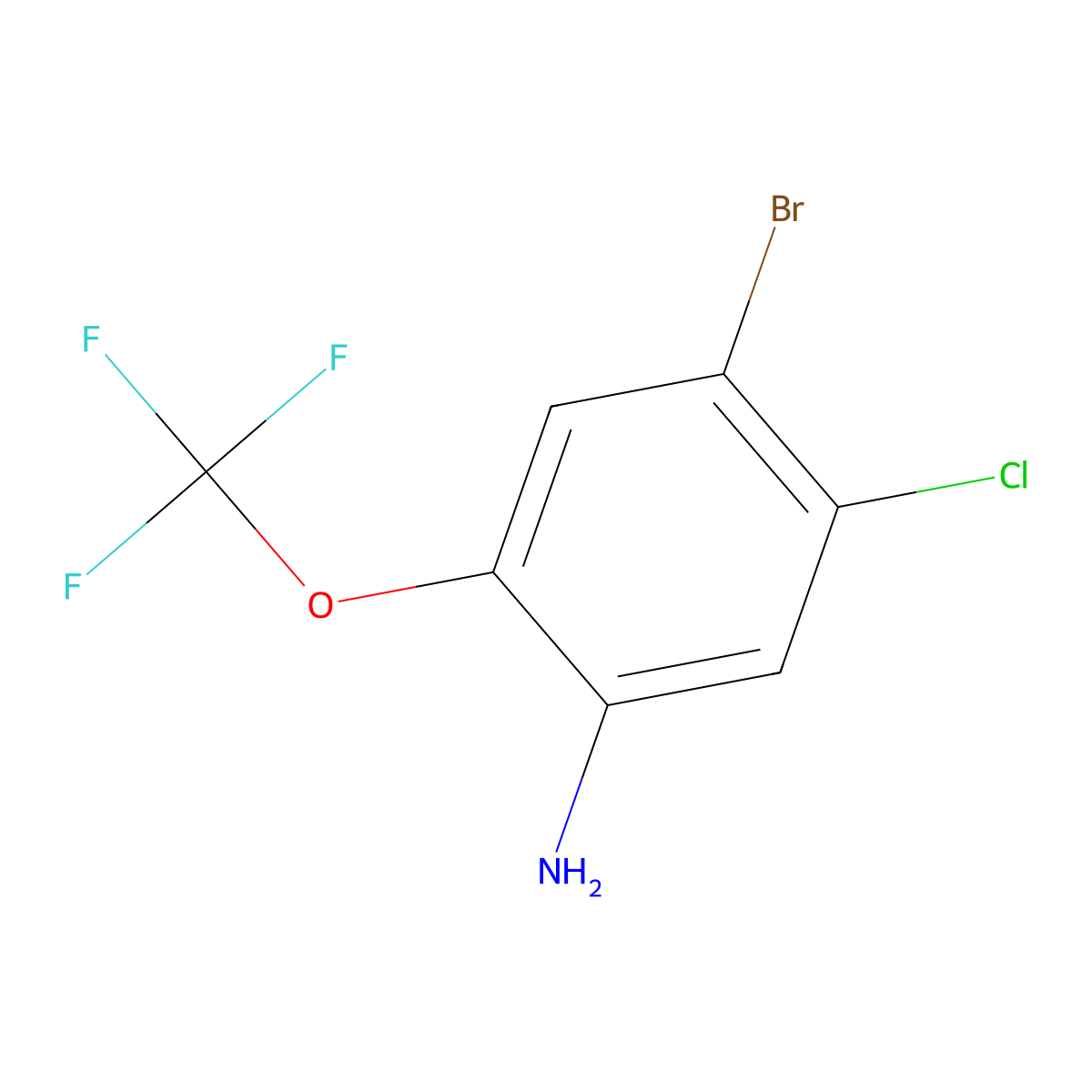 4-Bromo-5-chloro-2-(trifluoromethoxy)aniline molecular structure, CAS 1807073-00-2