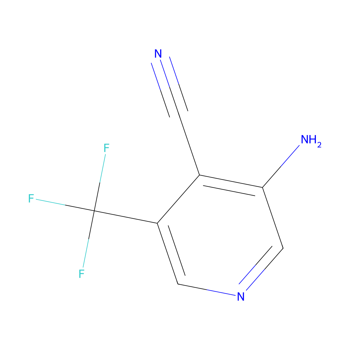 3-Amino-5-(trifluoromethyl)isonicotinonitrile molecular structure, CAS 1807075-73-5