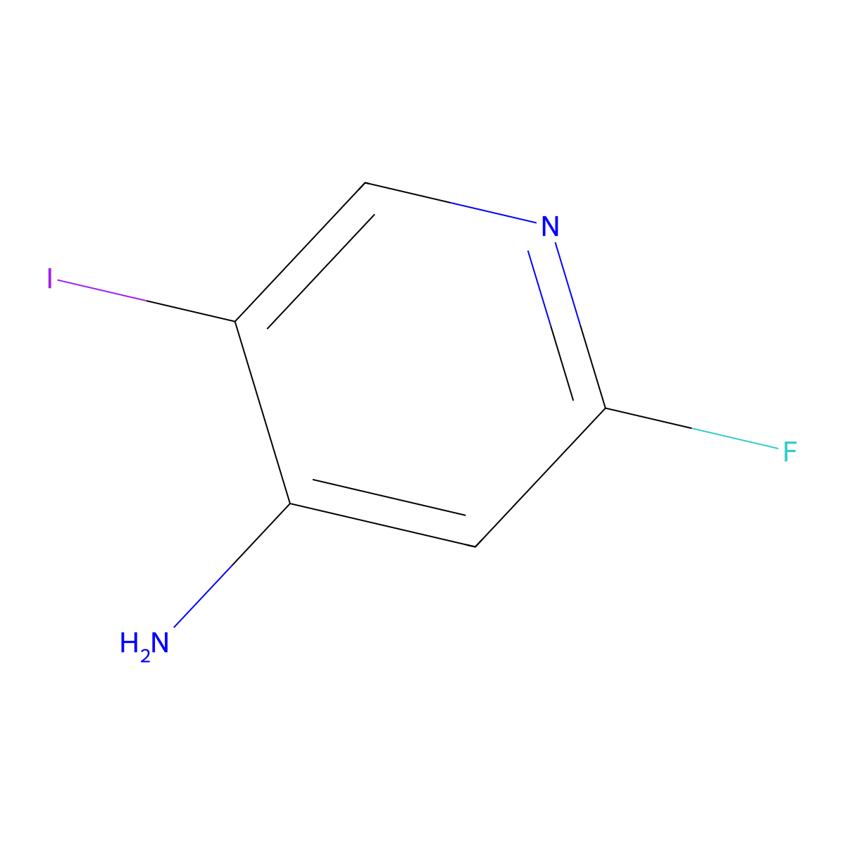 2-Fluoro-5-iodopyridin-4-amine molecular structure, CAS 1807076-27-2