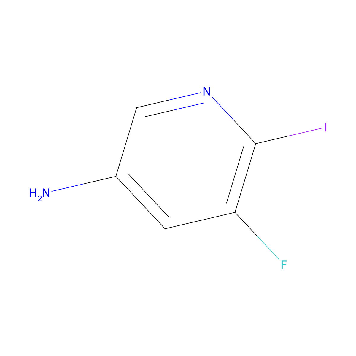 5-Fluoro-6-iodopyridin-3-amine molecular structure, CAS 1807076-34-1