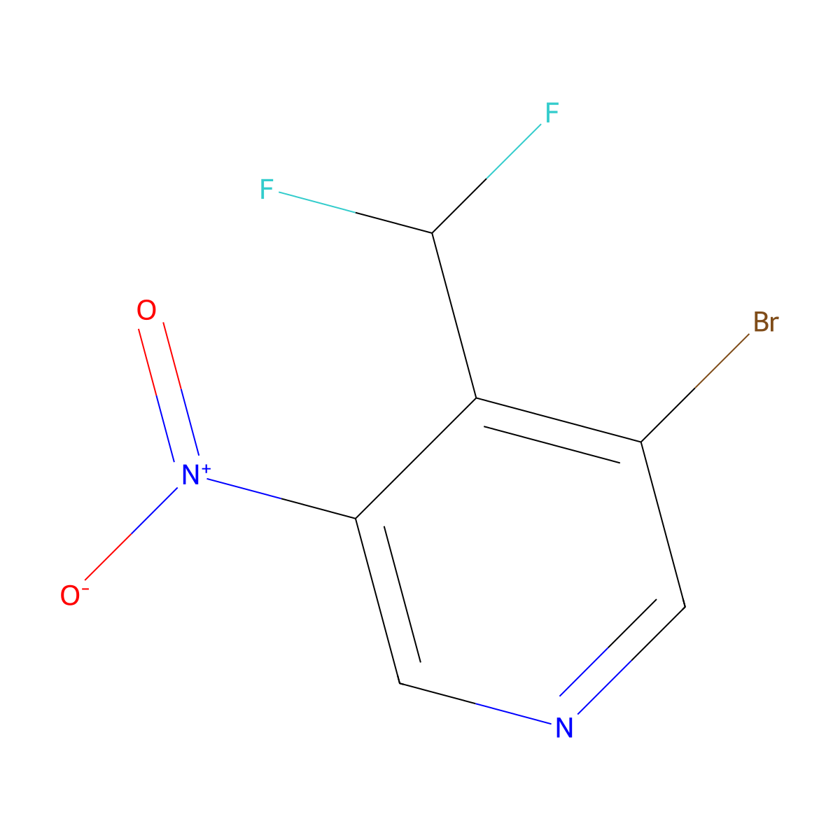 3-Bromo-4-(difluoromethyl)-5-nitropyridine molecular structure, CAS 1807076-91-0