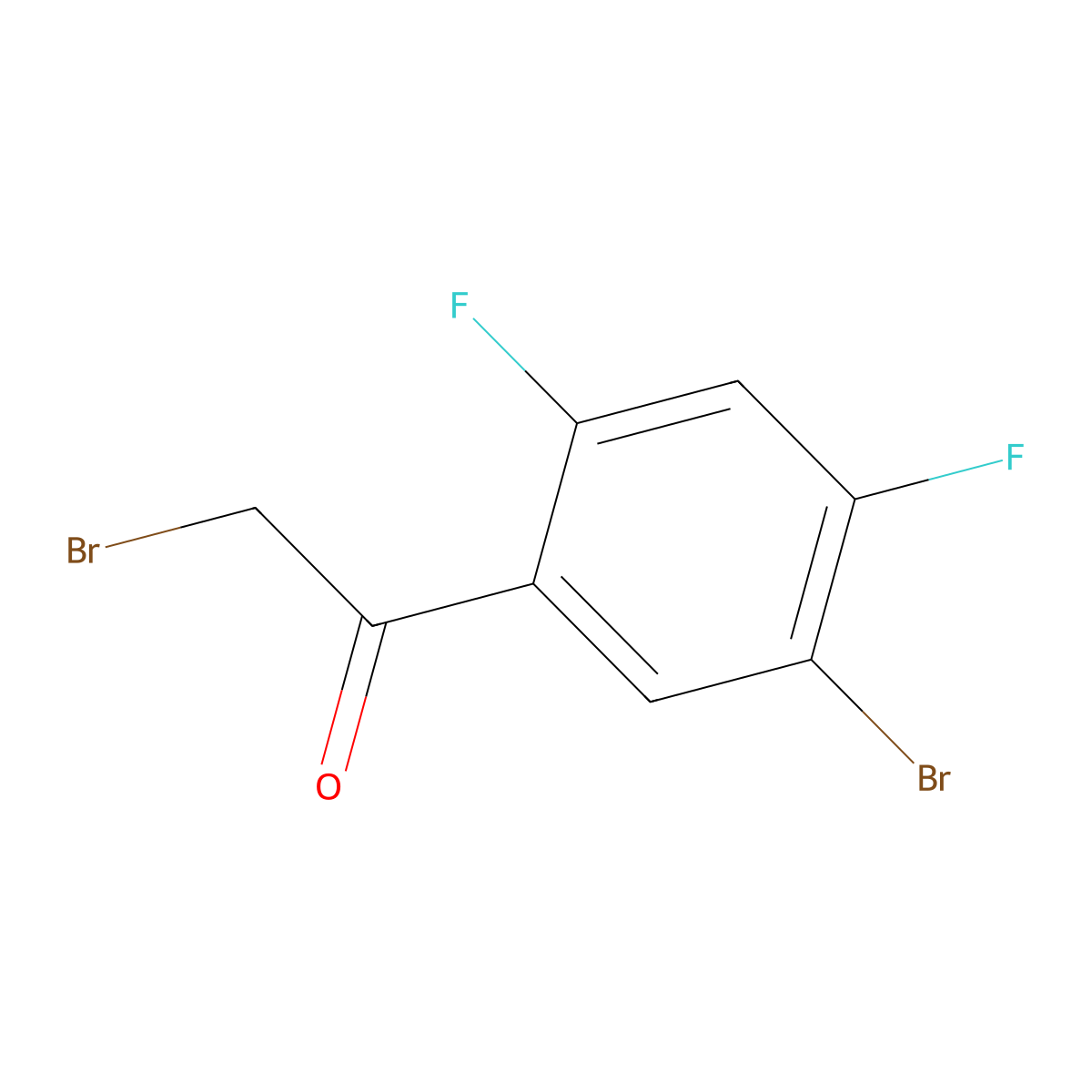 2-Bromo-1-(5-bromo-2,4-difluorophenyl)ethanone molecular structure, CAS 1807077-76-4