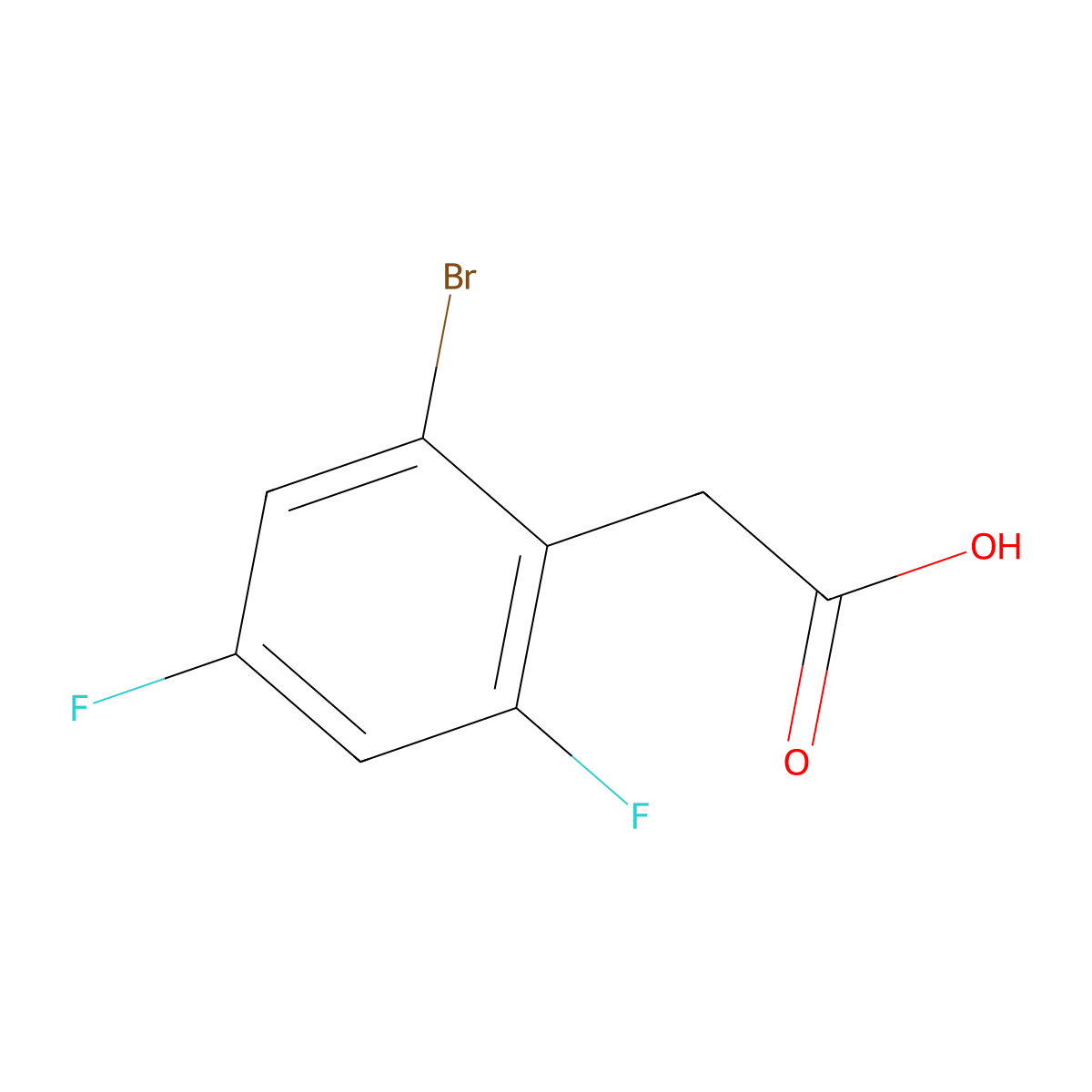 2-(2-Bromo-4,6-difluorophenyl)acetic acid molecular structure, CAS 1807078-11-0