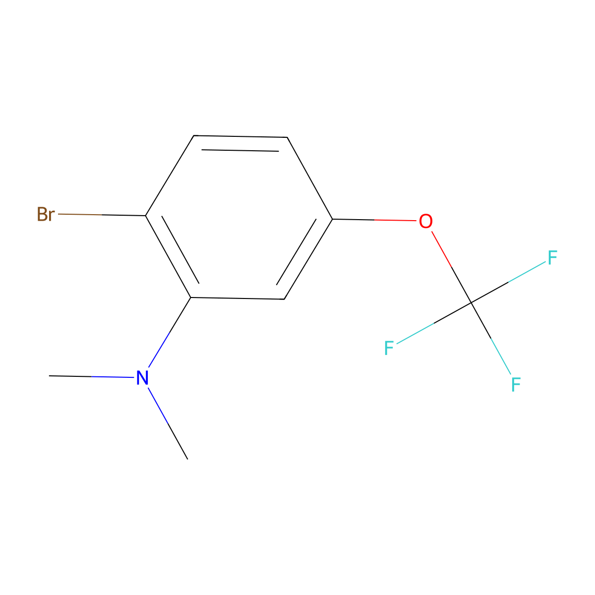 1-Bromo-2-dimethylamino-4-(trifluoromethoxy)benzene molecular structure, CAS 1807078-63-2