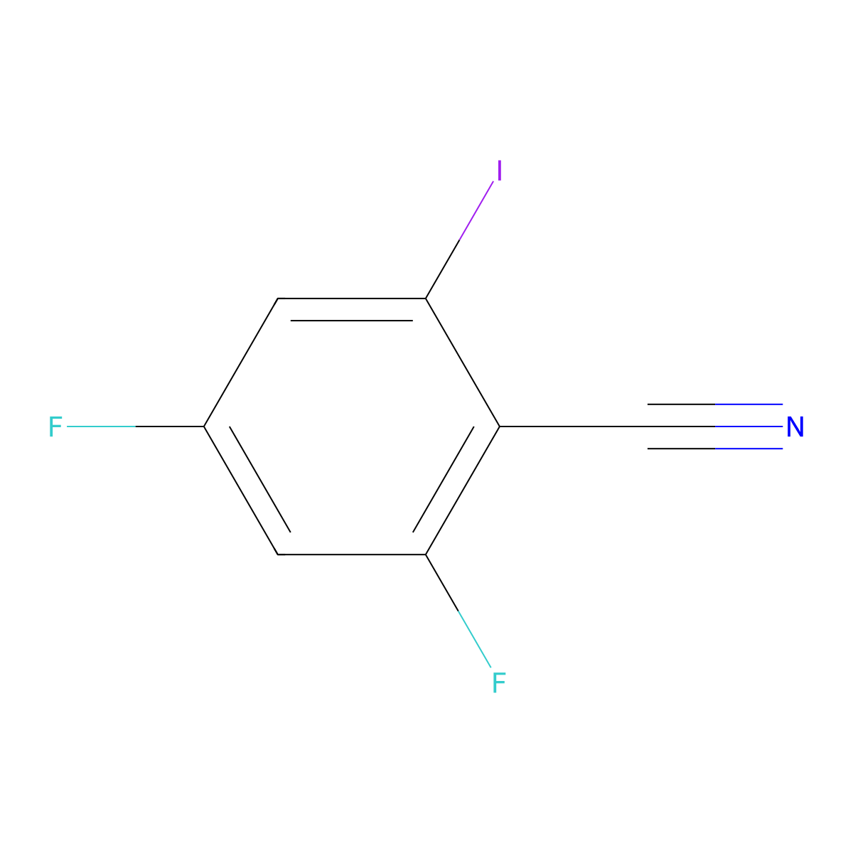 2,4-Difluoro-6-iodobenzonitrile molecular structure, CAS 1807085-41-1