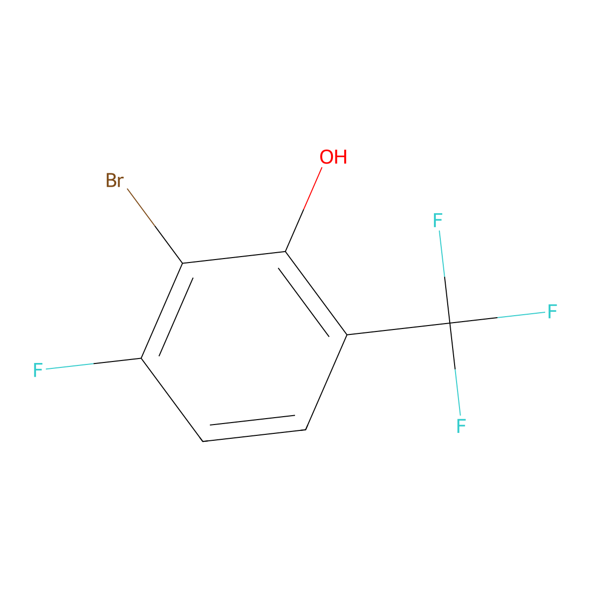 3-Bromo-4-fluoro-2-hydroxybenzotrifluoride molecular structure, CAS 1807085-63-7