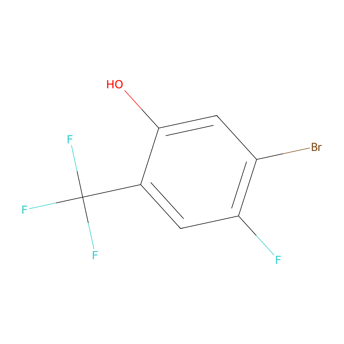 5-Bromo-4-fluoro-2-(trifluoromethyl)phenol molecular structure, CAS 1807085-75-1