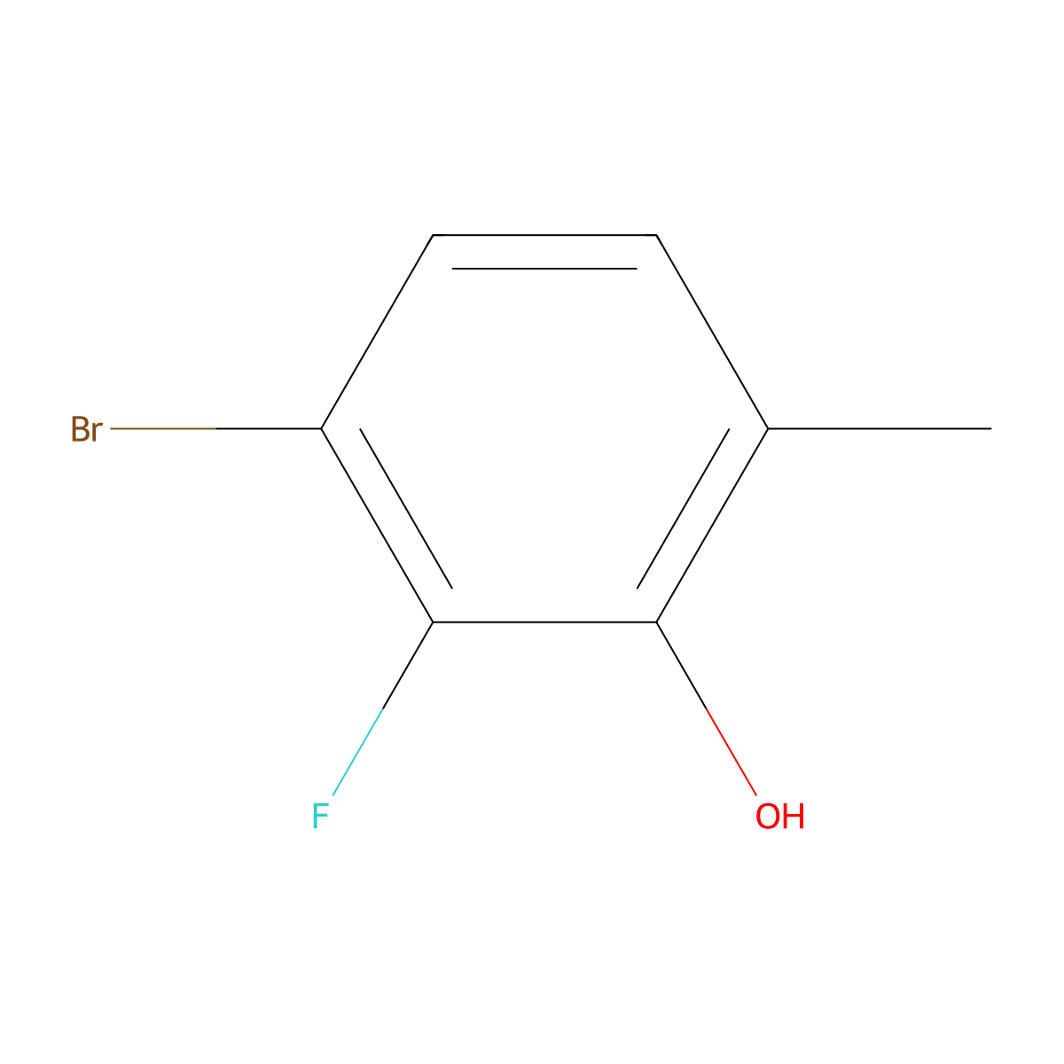 3-Bromo-2-fluoro-6-methylphenol molecular structure, CAS 1807088-23-8
