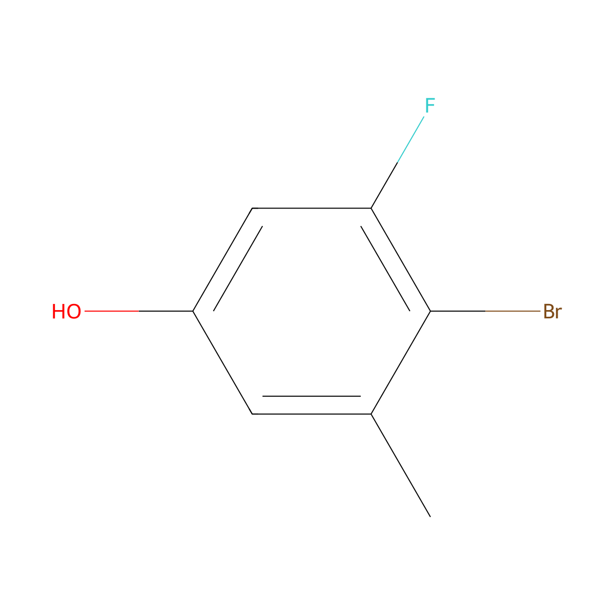 4-Bromo-3-fluoro-5-methylphenol molecular structure, CAS 1807088-25-0