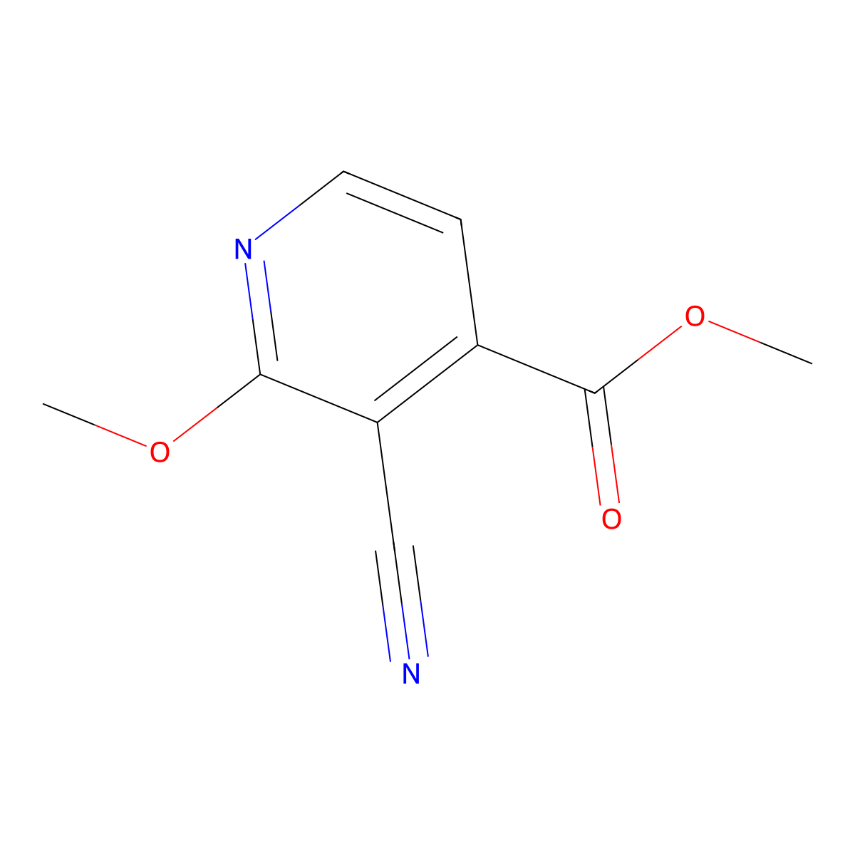 Methyl 3-cyano-2-methoxyisonicotinate molecular structure, CAS 1807091-48-0