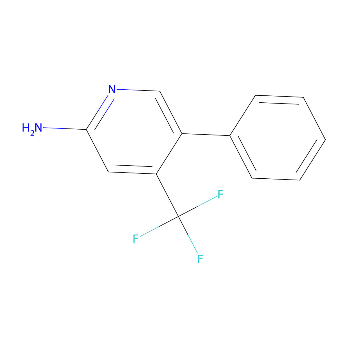 5-Phenyl-4-(trifluoromethyl)pyridin-2-amine molecular structure, CAS 1807099-46-2