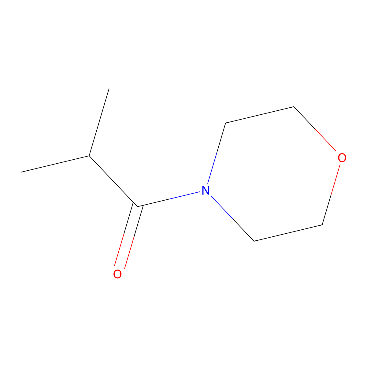 2-Methylpropionic acid, morpholide molecular structure, CAS 18071-39-1