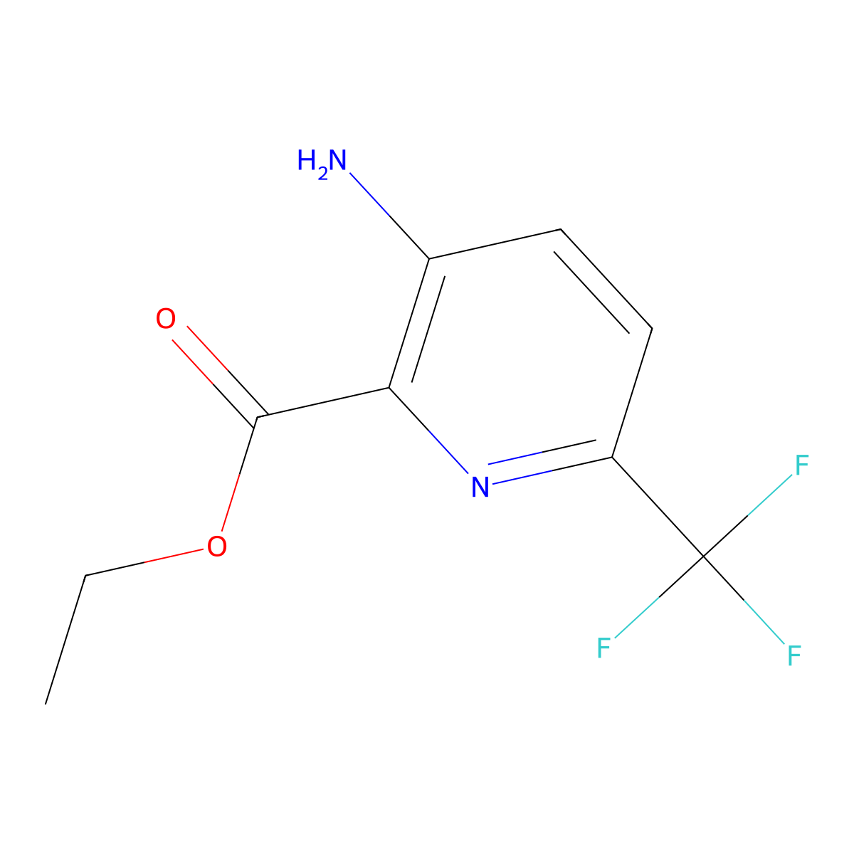Ethyl 3-amino-6-(trifluoromethyl)picolinate molecular structure, CAS 1807100-39-5