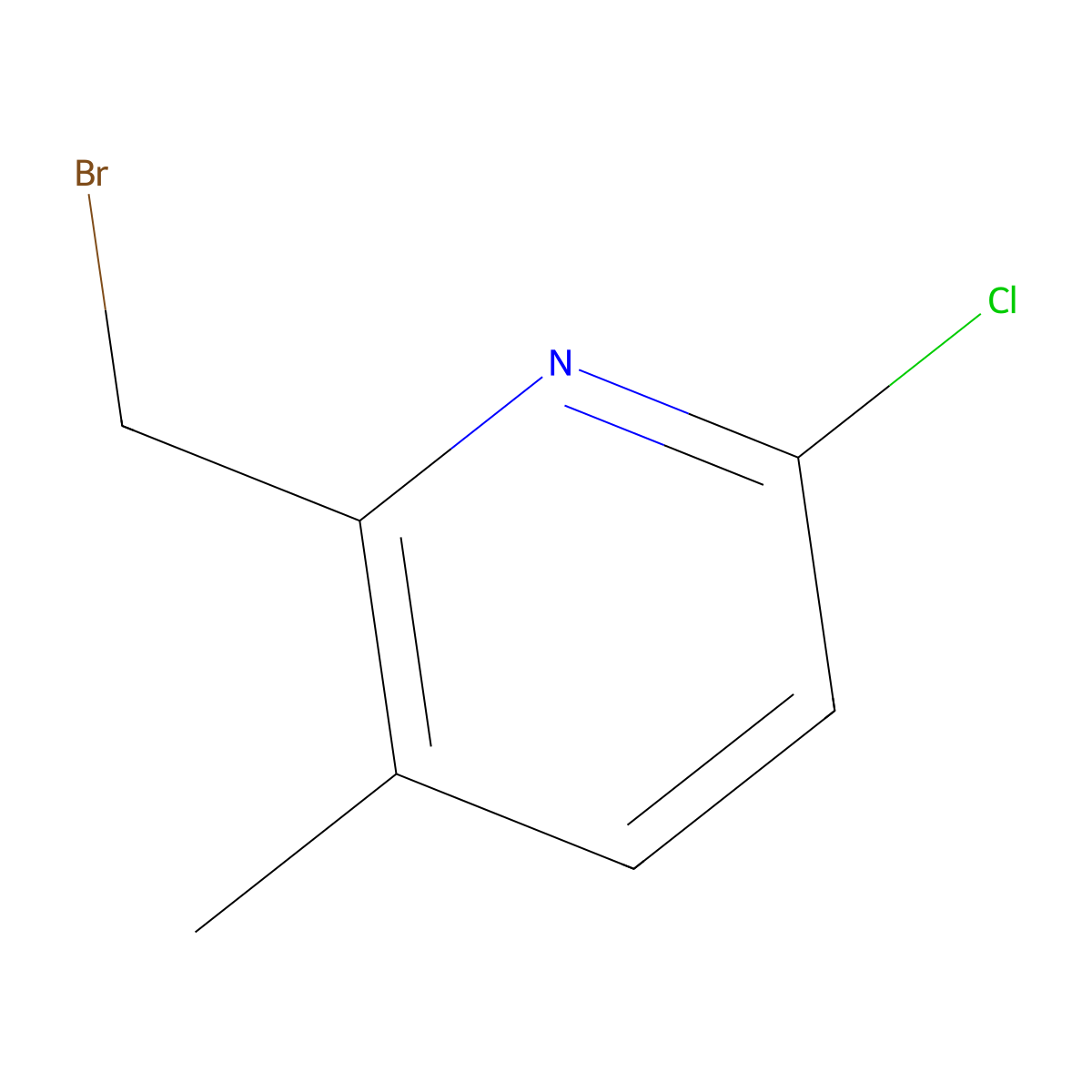 2-(Bromomethyl)-6-chloro-3-methylpyridine molecular structure, CAS 1807106-63-3