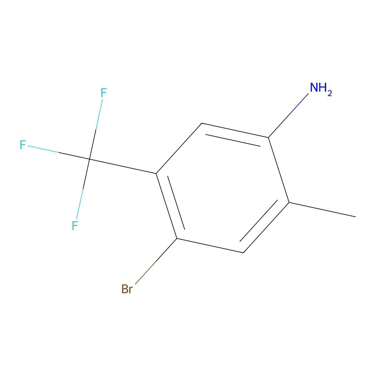 4-Bromo-2-methyl-5-(trifluoromethyl)aniline molecular structure, CAS 1807107-41-0