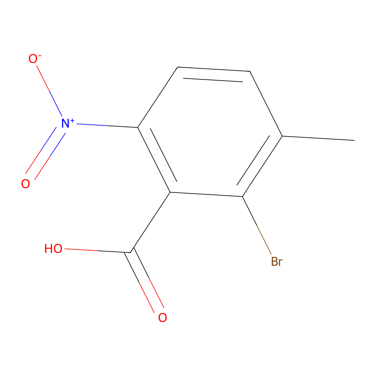 2-Bromo-3-methyl-6-nitrobenzoic acid molecular structure, CAS 1807109-55-2