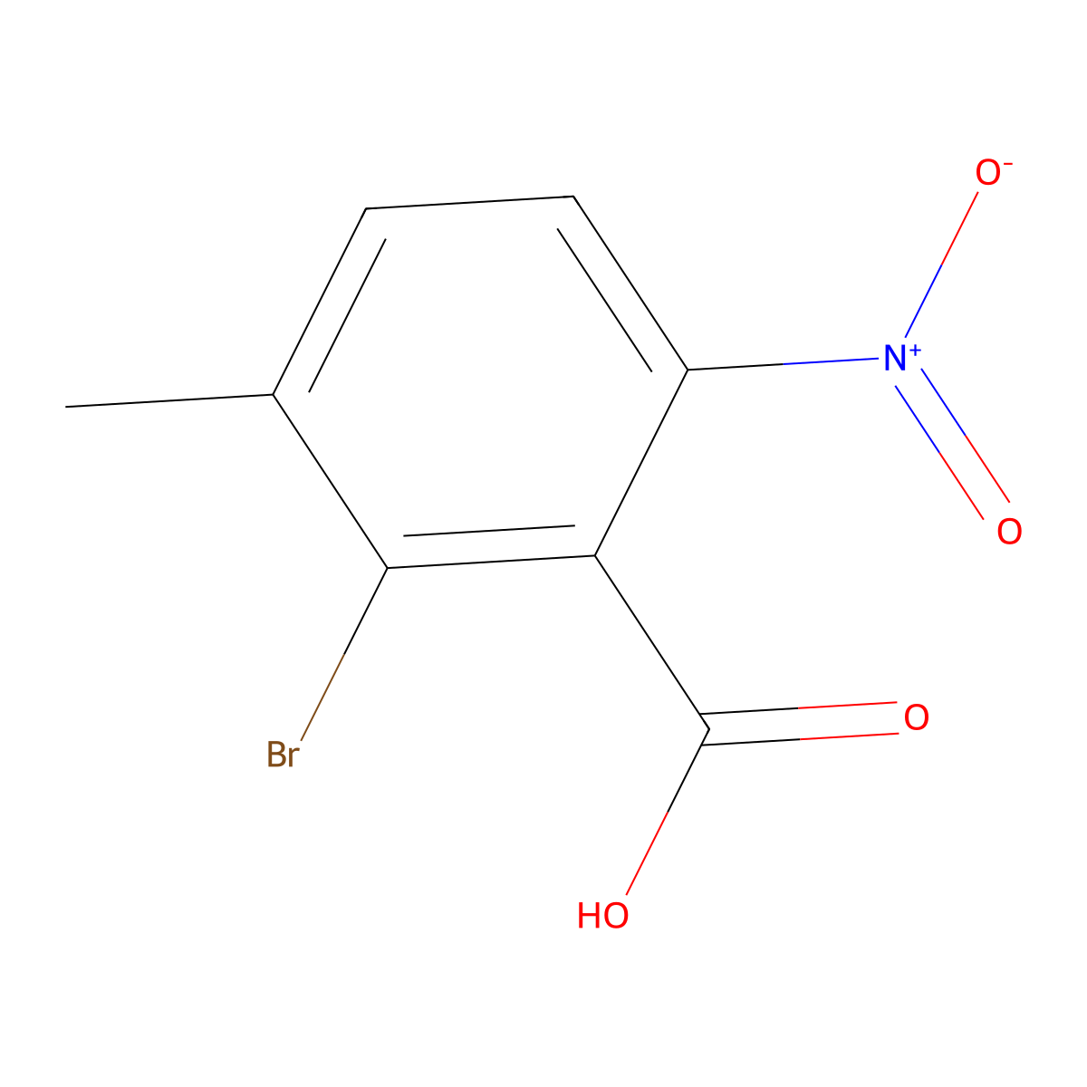 2-Bromo-3-methyl-6-nitrobenzoic acid molecular structure, CAS 1807109-55-2
