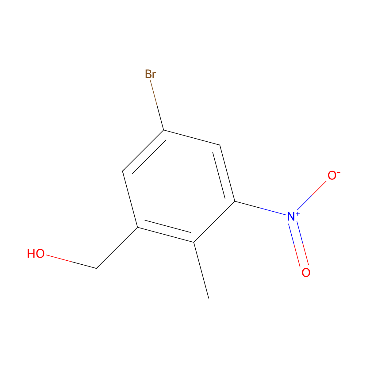 (5-Bromo-2-methyl-3-nitrophenyl)methanol molecular structure, CAS 1807110-78-6