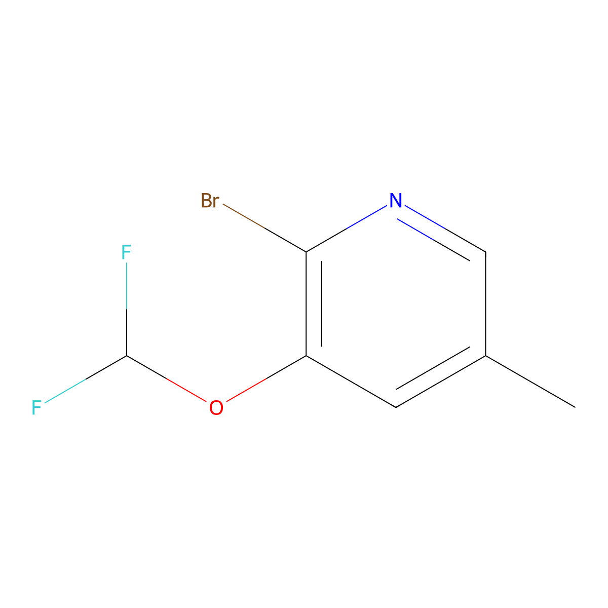 2-Bromo-3-difluoromethoxy-5-methylpyridine molecular structure, CAS 1807115-63-4