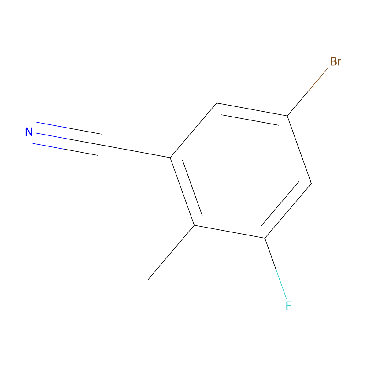 5-Bromo-3-fluoro-2-methylbenzonitrile molecular structure, CAS 1807117-78-7
