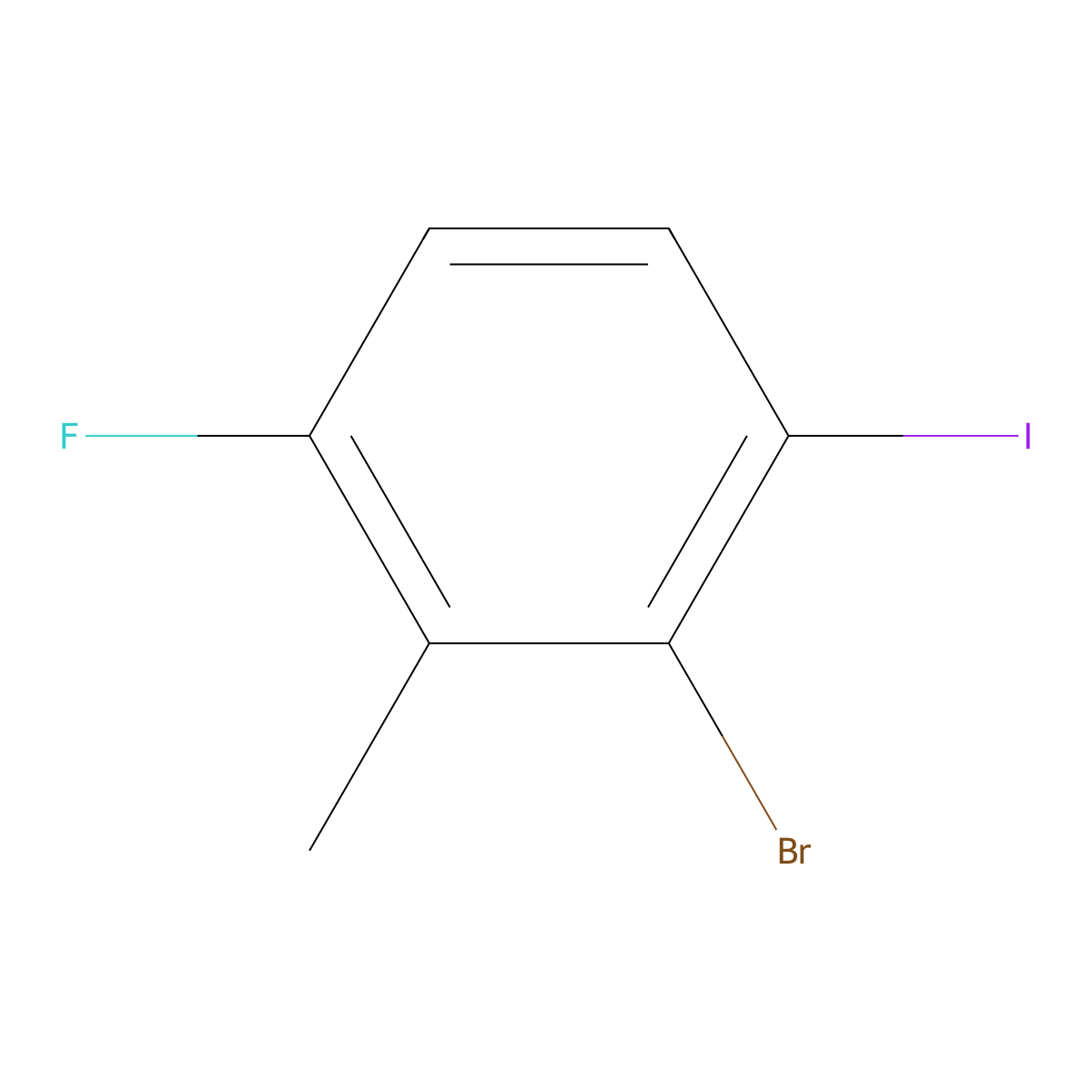 2-Bromo-4-fluoro-1-iodo-3-methylbenzene molecular structure, CAS 1807119-18-1