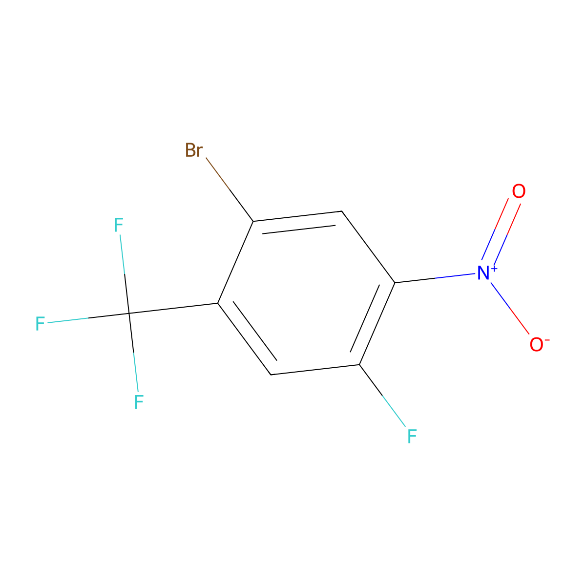 1-Bromo-4-fluoro-5-nitro-2-(trifluoromethyl)benzene molecular structure, CAS 1807119-31-8