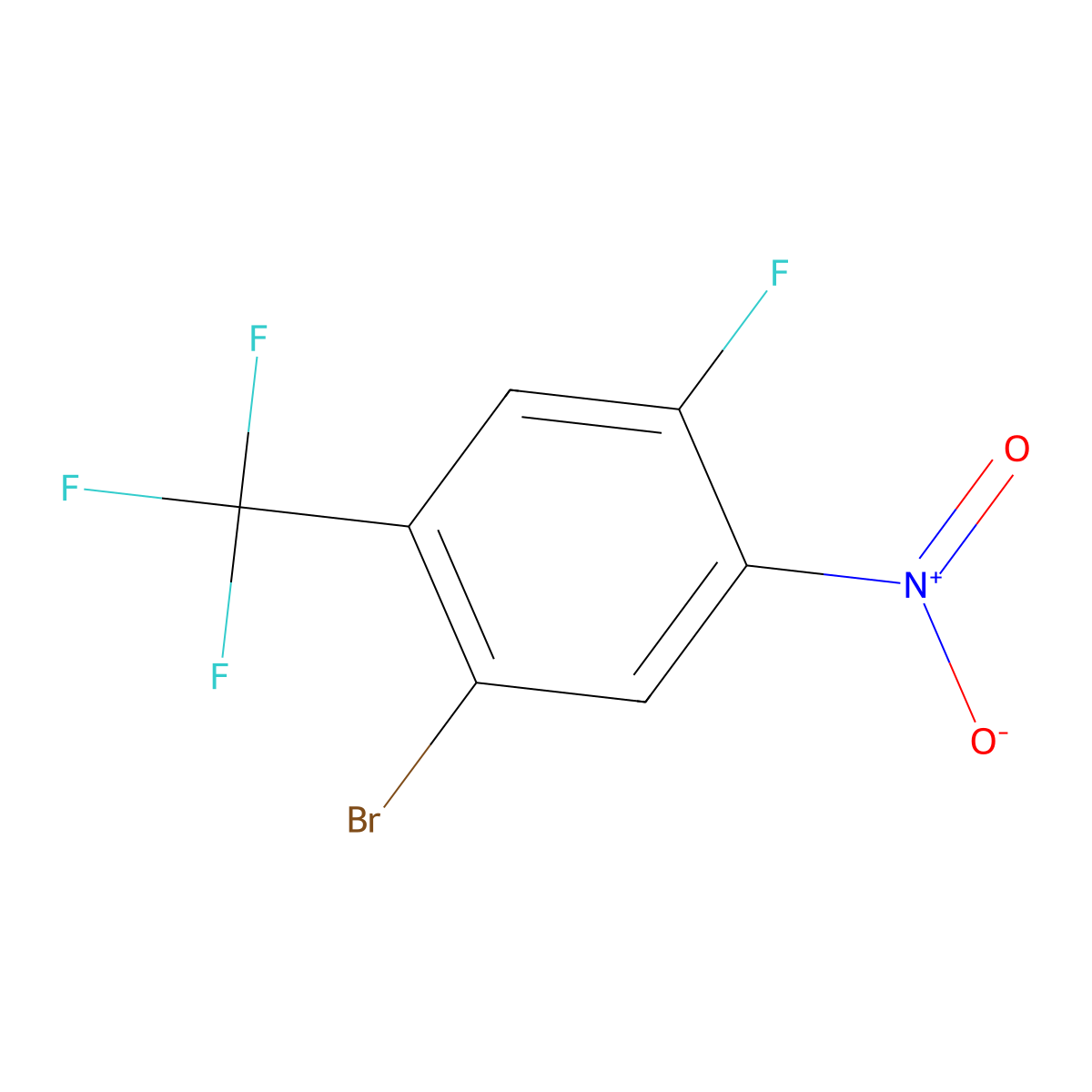 1-Bromo-4-fluoro-5-nitro-2-(trifluoromethyl)benzene molecular structure, CAS 1807119-31-8