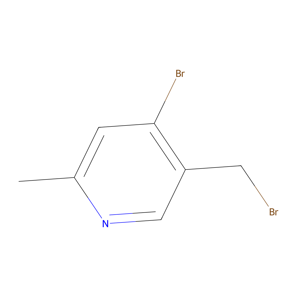 4-Bromo-5-(bromomethyl)-2-methylpyridine molecular structure, CAS 1807119-38-5
