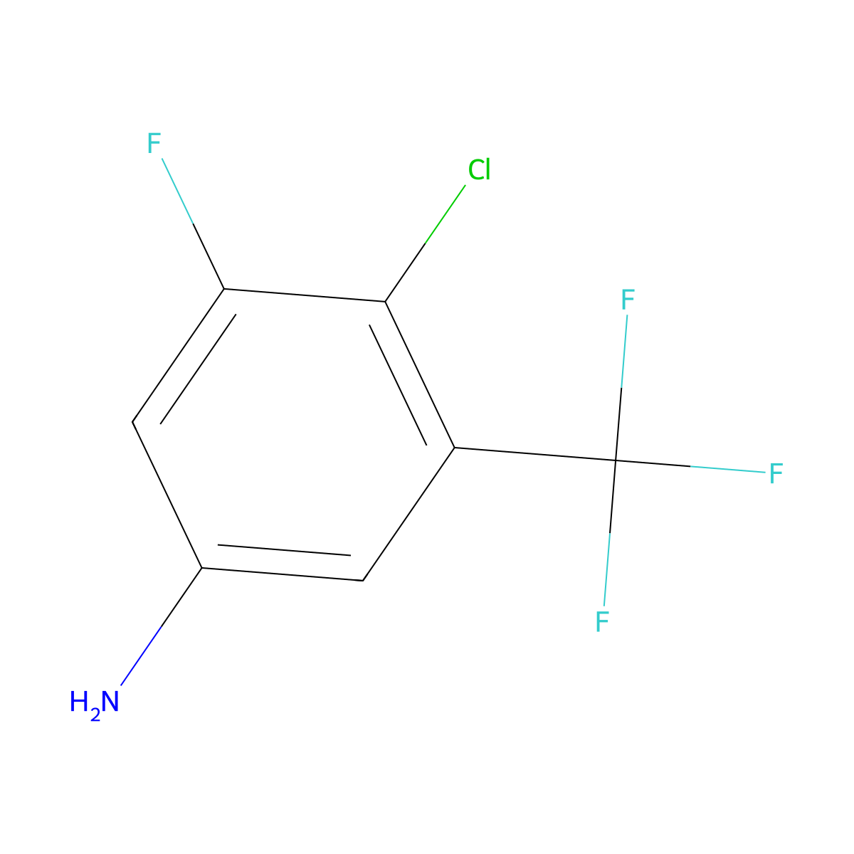 4-Chloro-3-fluoro-5-(trifluoromethyl)aniline molecular structure, CAS 1807119-44-3