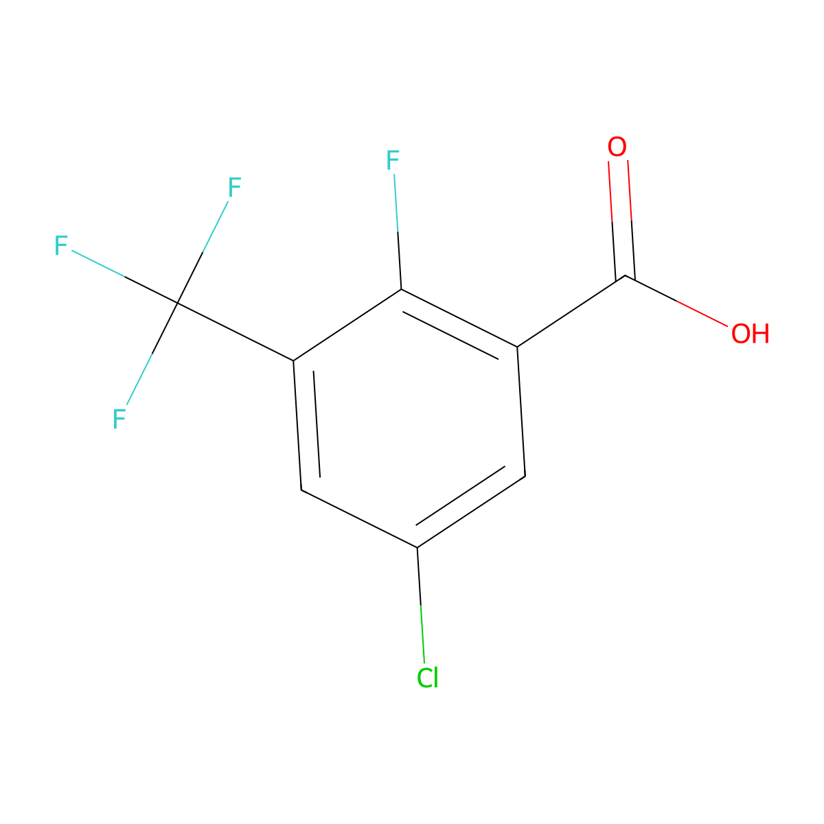 5-Chloro-2-fluoro-3-(trifluoromethyl)benzoic acid molecular structure, CAS 1807119-60-3
