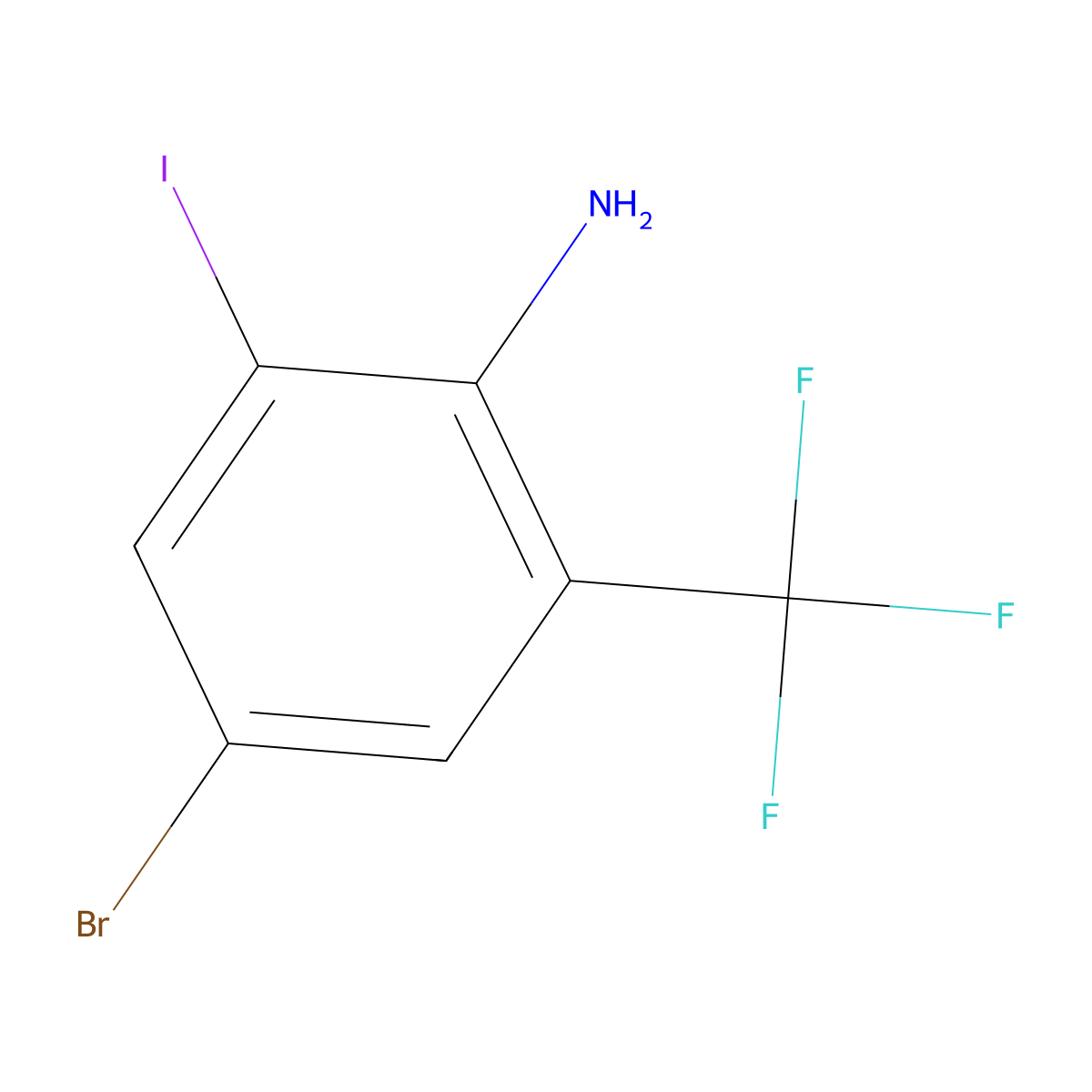 4-Bromo-2-iodo-6-(trifluoromethyl)aniline molecular structure, CAS 1807119-74-9