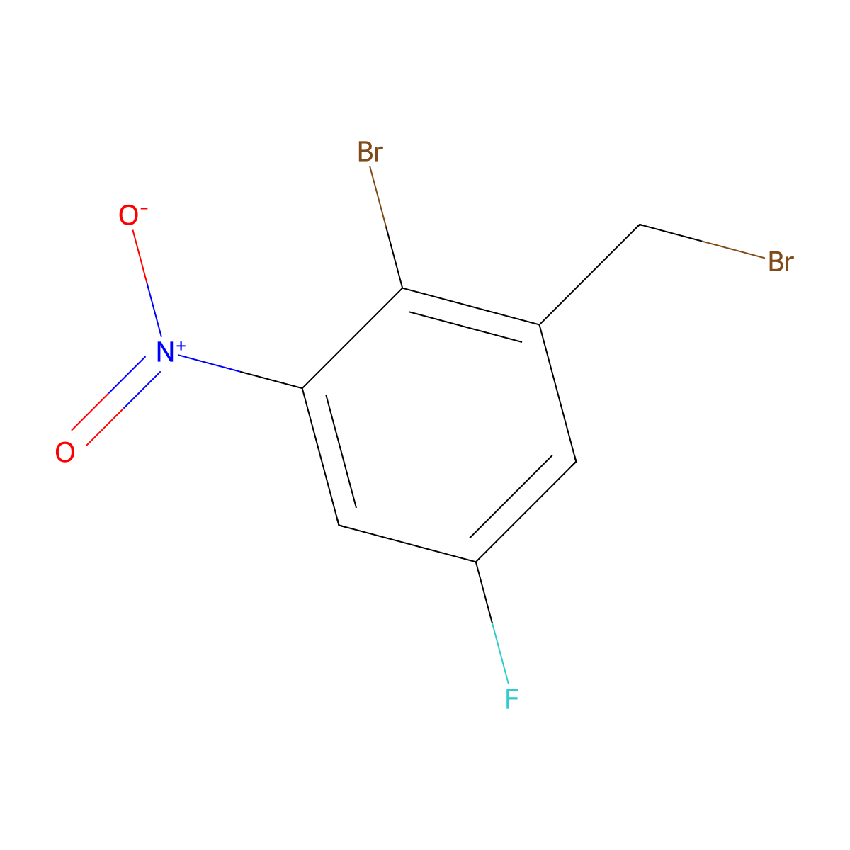 2-Bromo-5-fluoro-3-nitrobenzyl bromide molecular structure, CAS 1807120-19-9