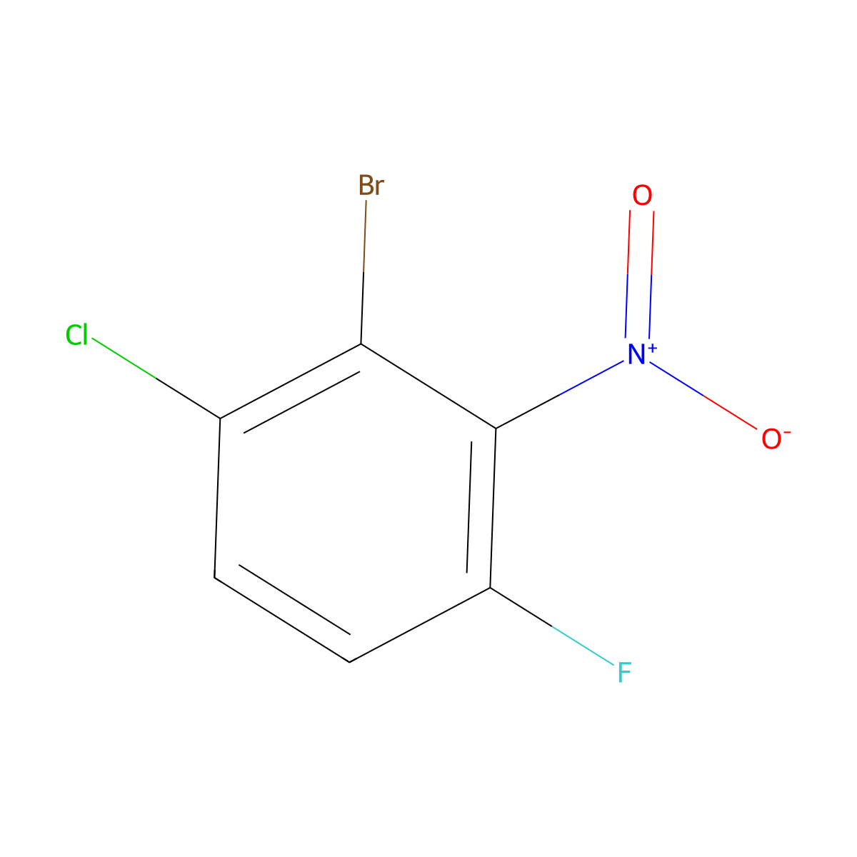 2-Bromo-1-chloro-4-fluoro-3-nitrobenzene molecular structure, CAS 1807121-30-7