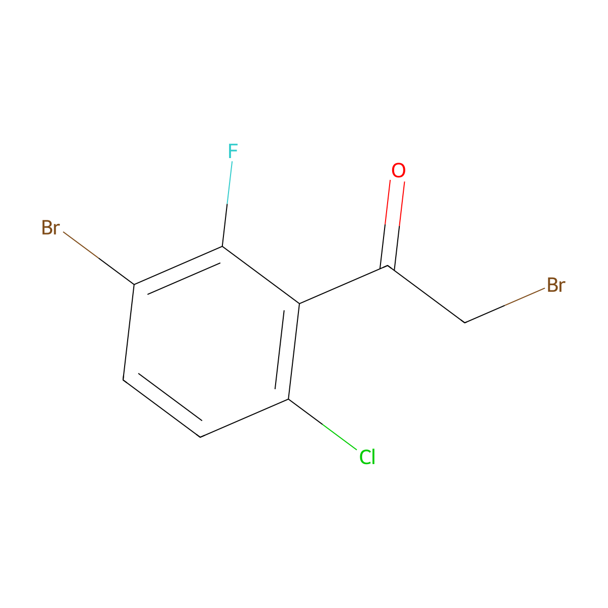 3-Bromo-6-chloro-2-fluorophenacyl bromide molecular structure, CAS 1807121-46-5