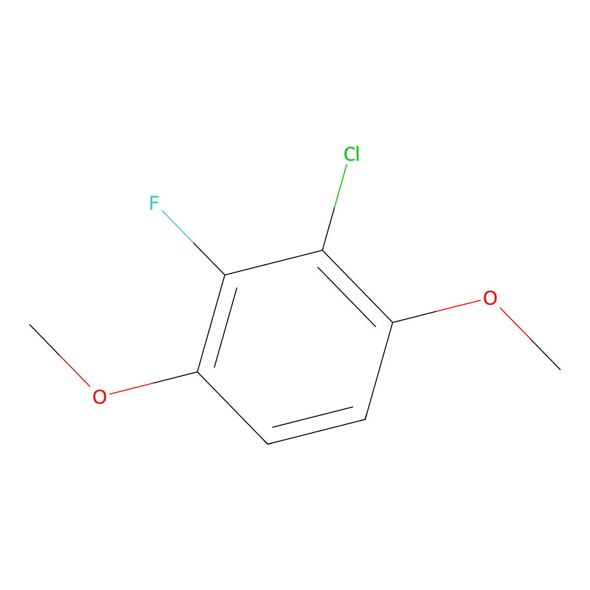 2-Chloro-3-fluoro-1,4-dimethoxybenzene molecular structure, CAS 1807122-91-3
