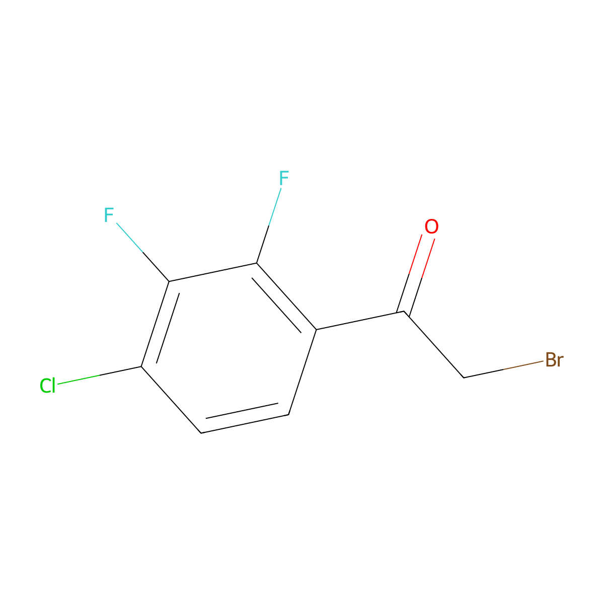 2-Bromo-1-(4-chloro-2,3-difluorophenyl)ethan-1-one molecular structure, CAS 1807125-10-5