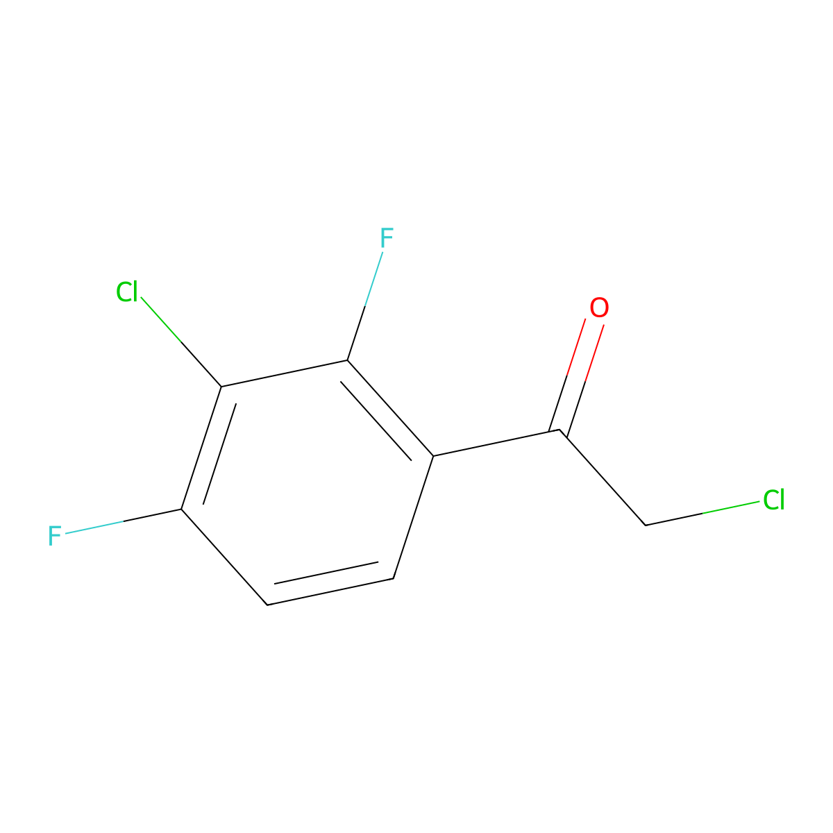 2-Chloro-1-(3-chloro-2,4-difluorophenyl)ethan-1-one molecular structure, CAS 1807125-16-1