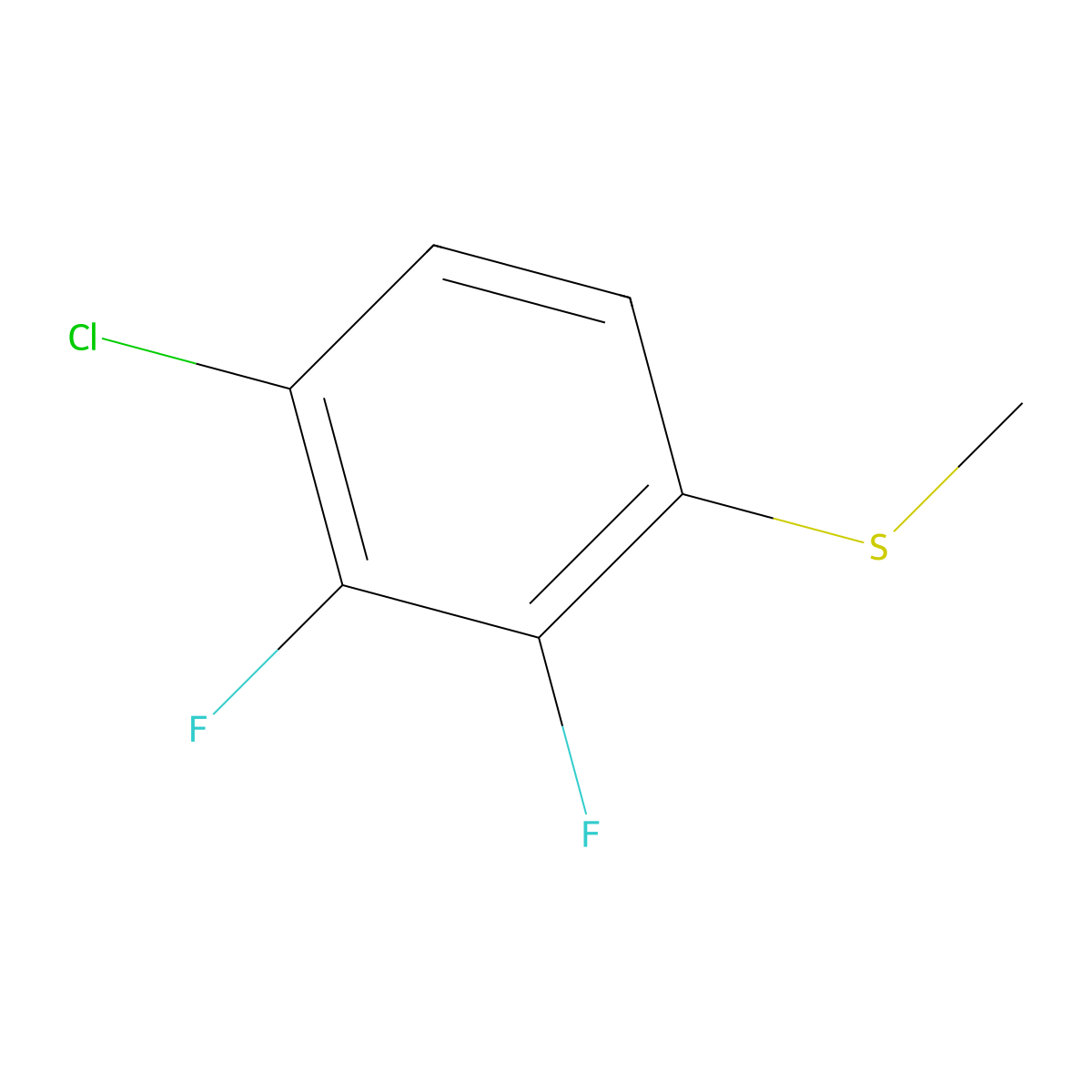 (4-Chloro-2,3-difluorophenyl)(methyl)sulfane molecular structure, CAS 1807125-31-0