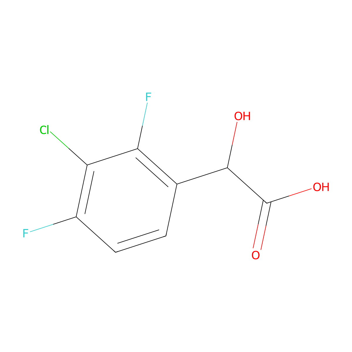 2-(3-Chloro-2,4-difluorophenyl)-2-hydroxyacetic acid molecular structure, CAS 1807133-48-7