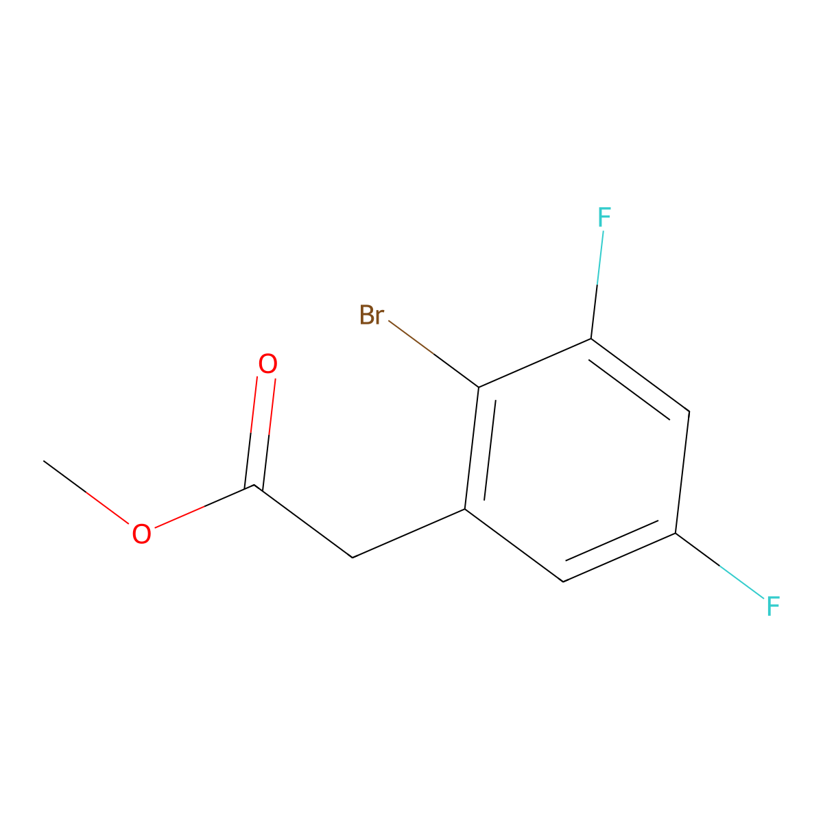 Methyl 2-(2-bromo-3,5-difluorophenyl)acetate molecular structure, CAS 1807134-89-9