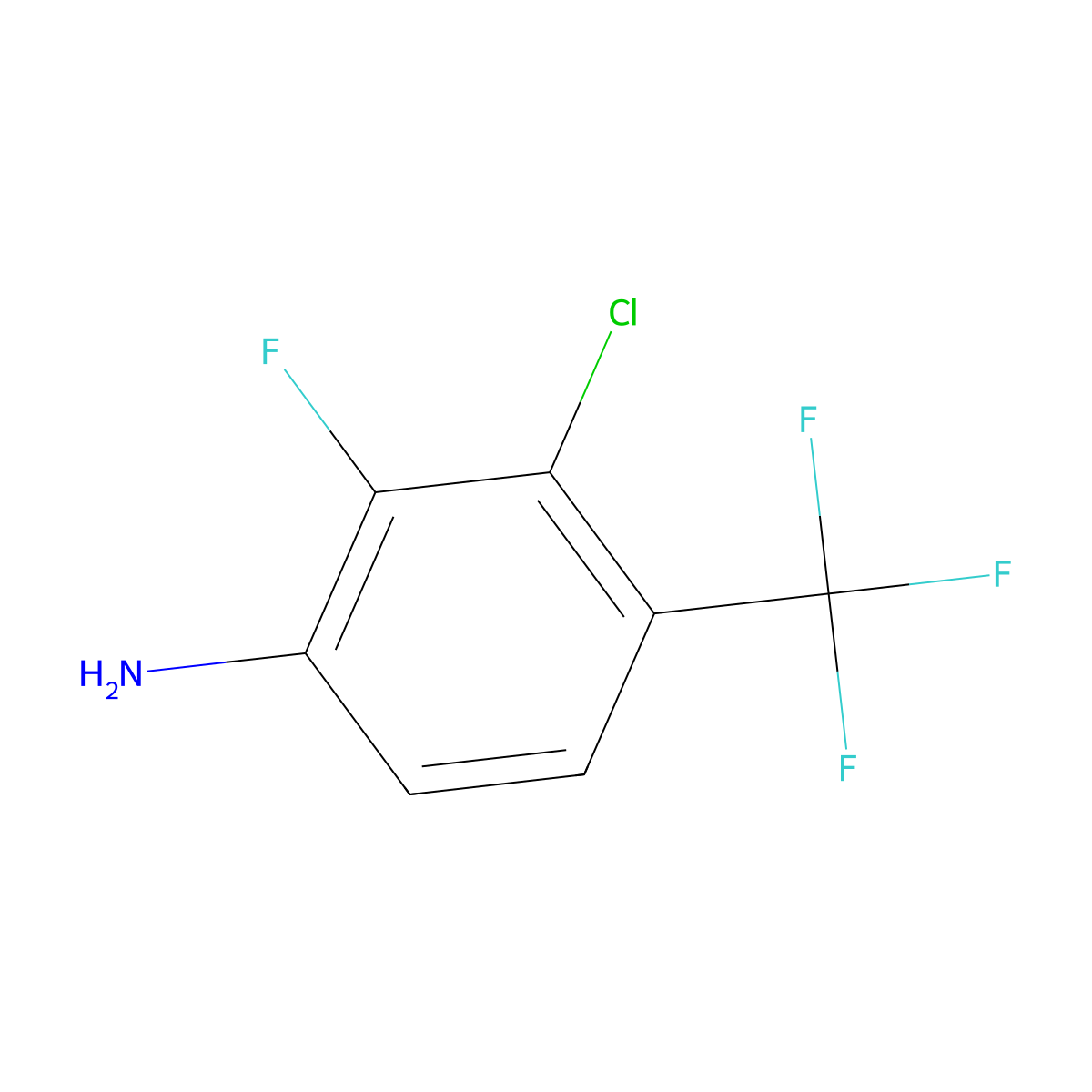 3-Chloro-2-fluoro-4-(trifluoromethyl)aniline molecular structure, CAS 1807135-05-2