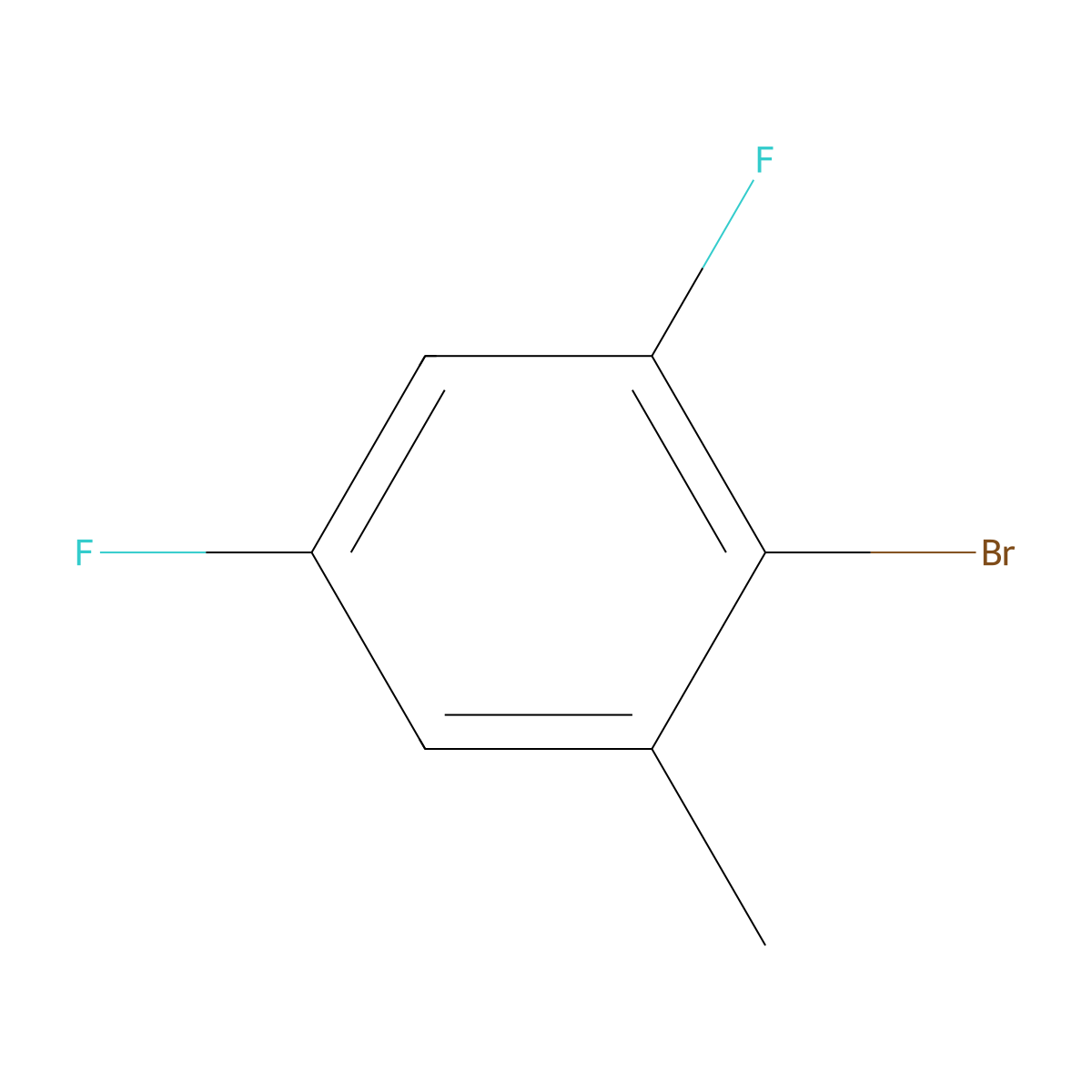 2-Bromo-1,5-difluoro-3-methylbenzene molecular structure, CAS 1807135-08-5