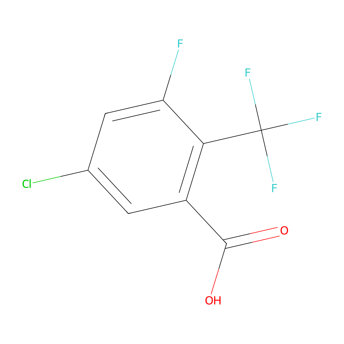 5-Chloro-3-fluoro-2-(trifluoromethyl)benzoic acid molecular structure, CAS 1807135-14-3