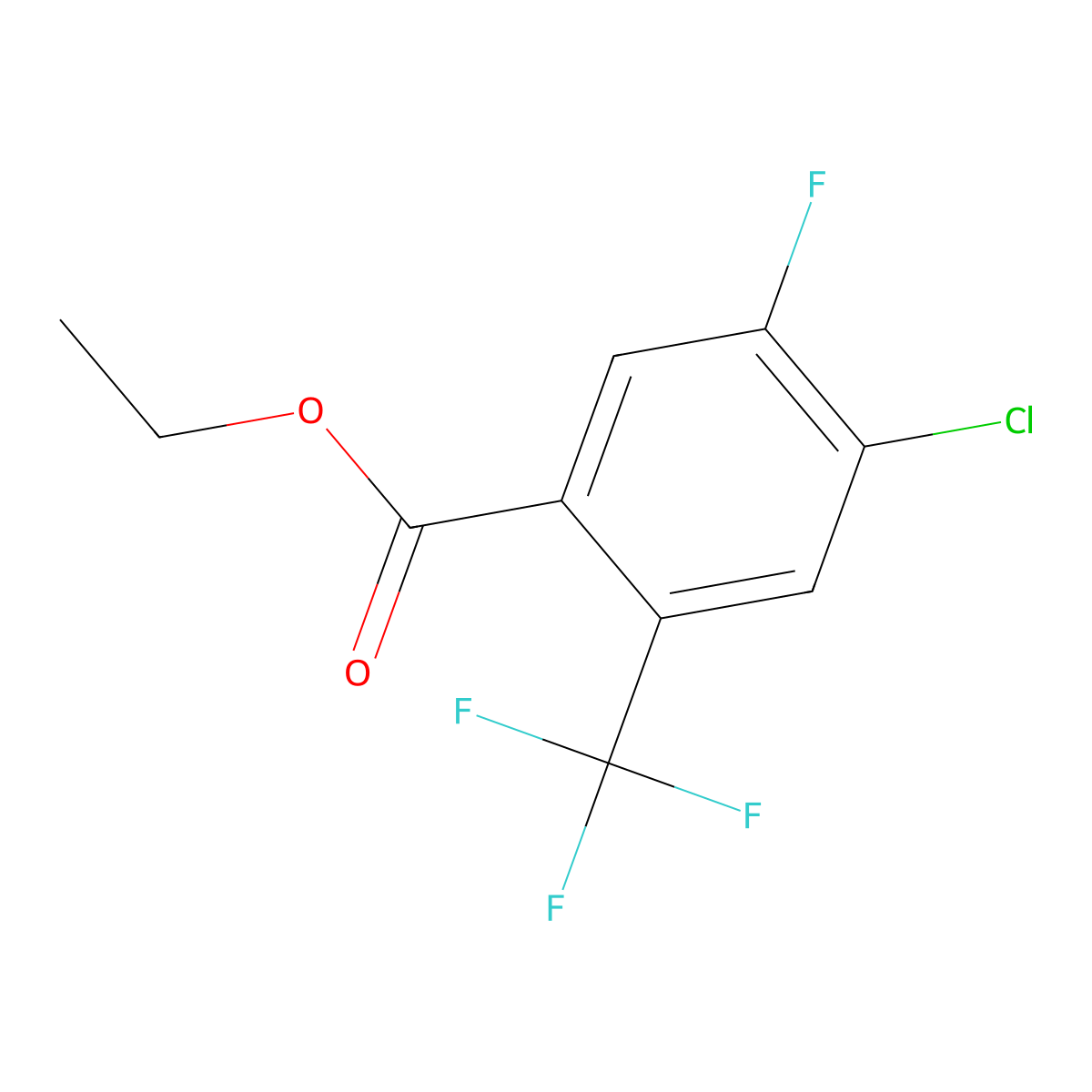 Ethyl 4-chloro-5-fluoro-2-(trifluoromethyl)benzoate molecular structure, CAS 1807135-23-4